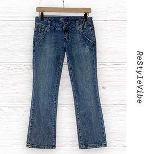 MISS ME Women’s Size 26 Denim Jeans Cropped Trouser Fit Style Stretch Low Rise